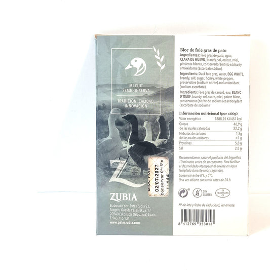 Bloc de Foie Gras de Pato Zubia